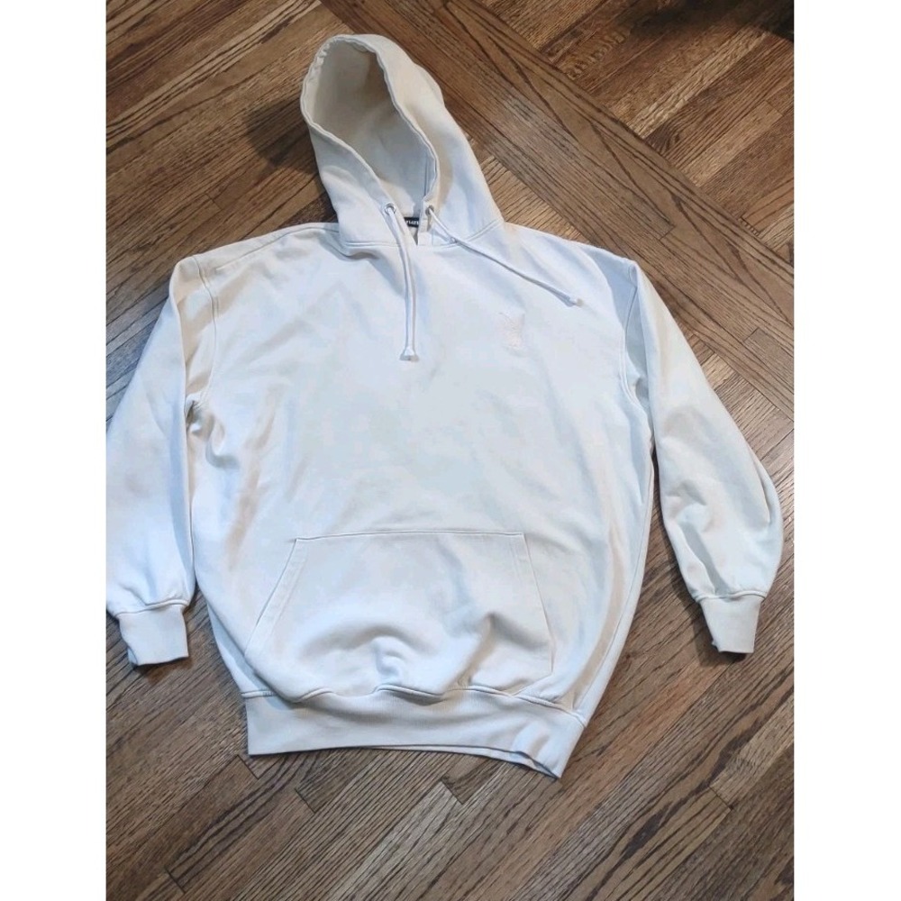 Playboy x Missguided Oversized Cream Hoodie Sweatshirt Womens US 2 Bunny Logo